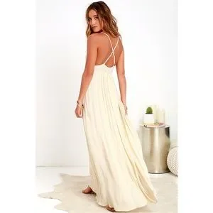 Lulus | Dresses | Lulus Hippie Hippie Chic Cream Maxi Dress | Poshmark